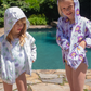 [10% OFF] FLOWER UV SWIMSUIT & WINDBREAKER (PURPLE)