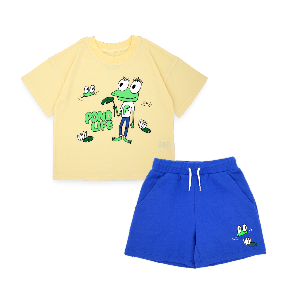 [10% OFF] FROG SHORT SLEEVE T-SHIRT & SWEATSHORTS SET