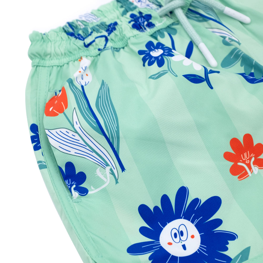 FLOWER UV SWIM SHORTS (GREEN)