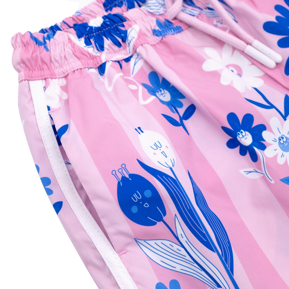 FLOWER UV SWIM SHORTS (PINK)