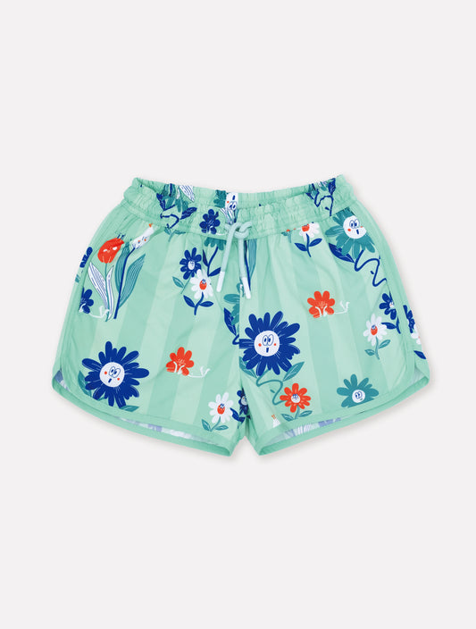 FLOWER UV SWIM SHORTS (GREEN)