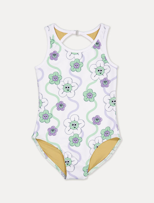 FLOWER UV SWIMSUIT (WHITE)