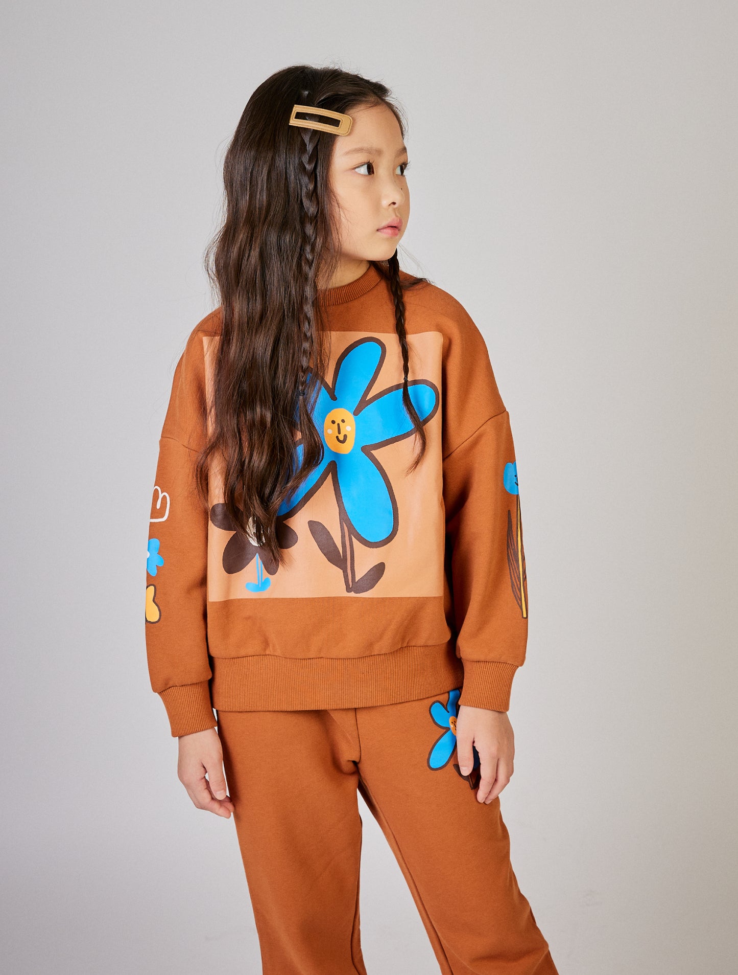 [30% OFF] FLOWER SWEATSHIRT & SWEATPANTS SET