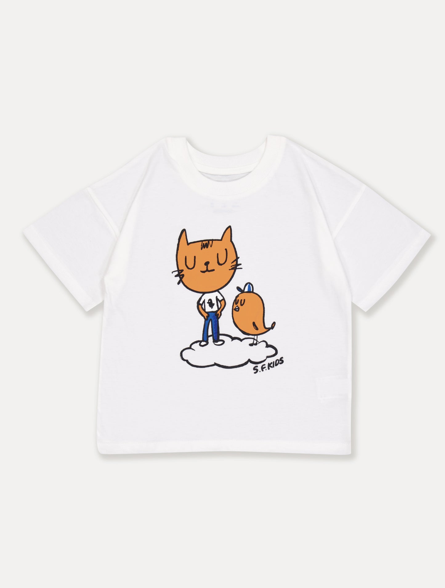 [10% OFF] CAT SHORT SLEEVE T-SHIRT & BIRD SWEATSHORTS SET