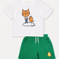 [10% OFF] CAT SHORT SLEEVE T-SHIRT & BIRD SWEATSHORTS SET