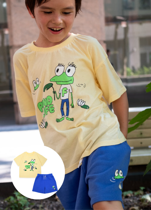 [10% OFF] FROG SHORT SLEEVE T-SHIRT & SWEATSHORTS SET