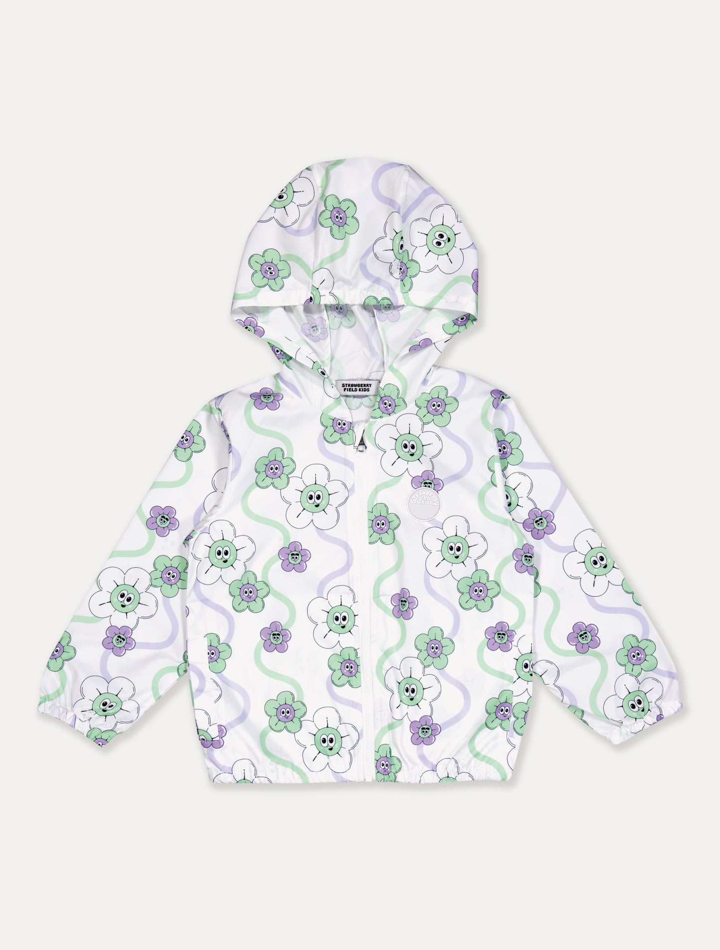 [10% OFF] FLOWER UV SWIMSUIT & WINDBREAKER SET (WHITE)