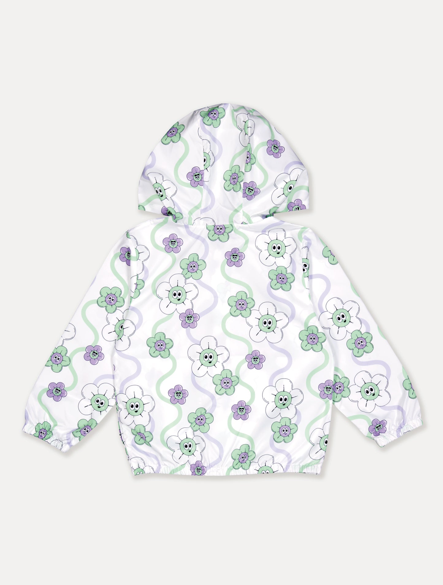 [10% OFF] FLOWER UV SWIMSUIT & WINDBREAKER SET (WHITE)