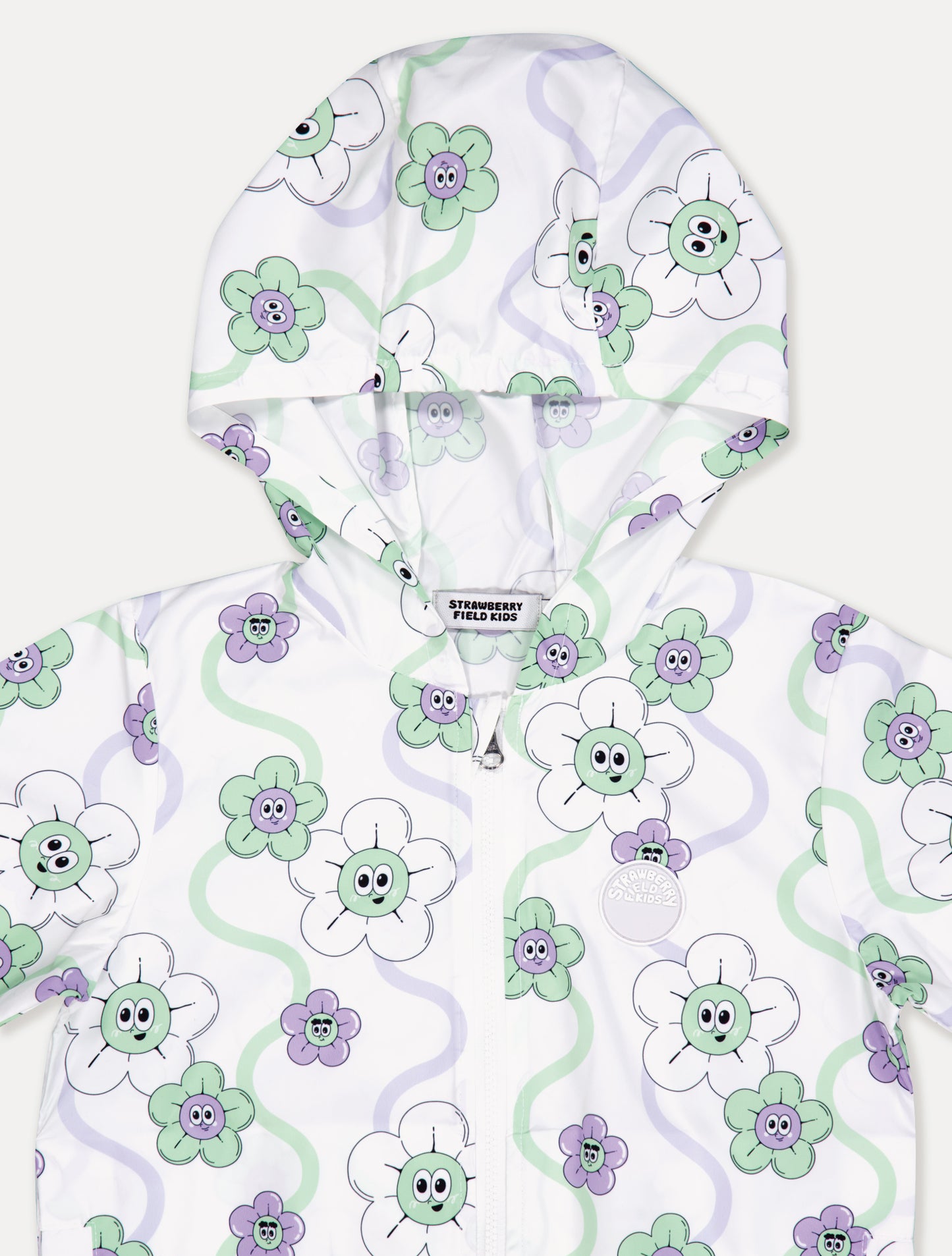 [10% OFF] FLOWER UV SWIMSUIT & WINDBREAKER SET (WHITE)